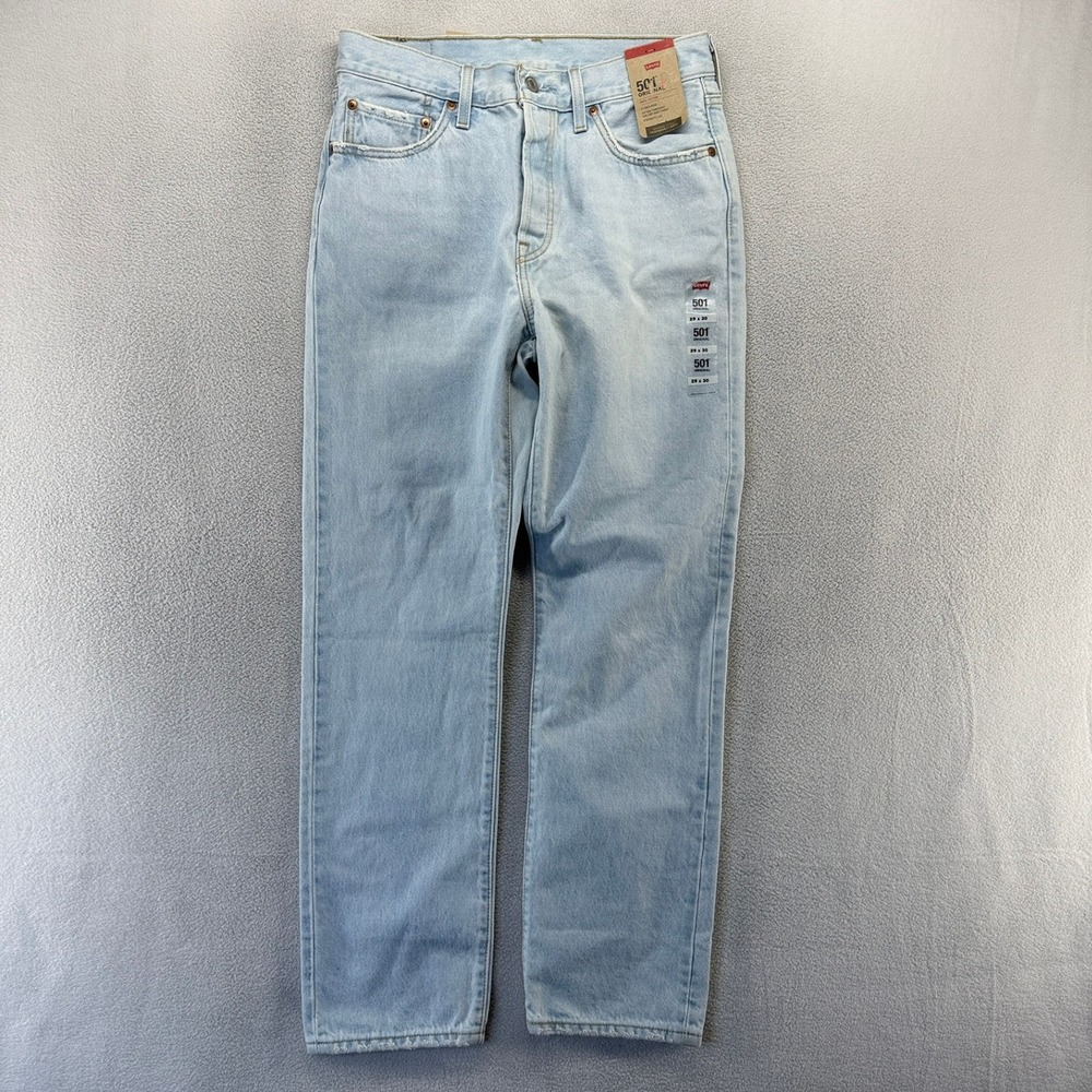 Levi's Jeans Women's 29x30 Light Wash 501 Original Straight Leg Denim Cotton NEW